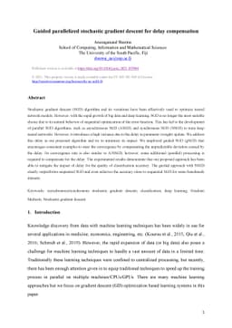 Guided parallelized stochastic gradient descent for delay compensation