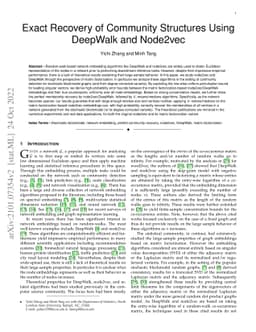 Exact Recovery of Community Structures Using DeepWalk and Node2vec