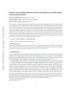 Dynamic Privacy Budget Allocation Improves Data Efficiency of
  Differentially Private Gradient Descent