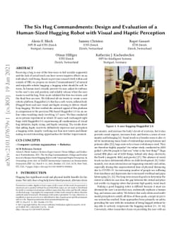 The Six Hug Commandments: Design and Evaluation of a Human-Sized Hugging
  Robot with Visual and Haptic Perception