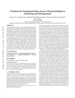 A System for Automated Open-Source Threat Intelligence Gathering and
  Management