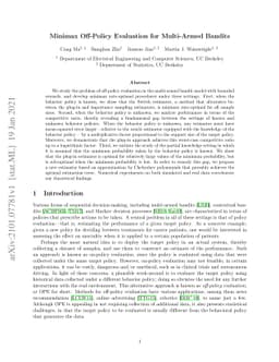 Minimax Off-Policy Evaluation for Multi-Armed Bandits