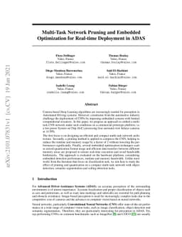 Multi-Task Network Pruning and Embedded Optimization for Real-time
  Deployment in ADAS