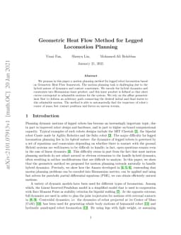 Geometric Heat Flow Method for Legged Locomotion Planning