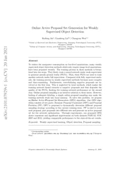 Online Active Proposal Set Generation for Weakly Supervised Object
  Detection