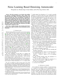 Noise Learning Based Denoising Autoencoder