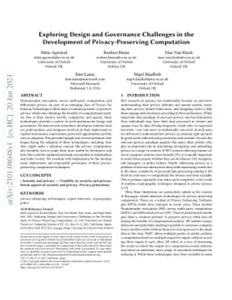 Exploring Design and Governance Challenges in the Development of
  Privacy-Preserving Computation