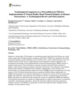 Technological Competence is a Precondition for Effective Implementation
  of Virtual Reality Head Mounted Displays in Human Neuroscience: A
  Technological Review and Meta-analysis