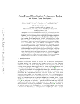 Neural-based Modeling for Performance Tuning of Spark Data Analytics