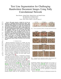 Text Line Segmentation for Challenging Handwritten Document Images Using
  Fully Convolutional Network