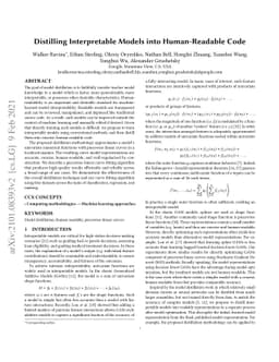 Distilling Interpretable Models into Human-Readable Code