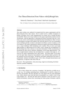 Fire Threat Detection From Videos with Q-Rough Sets