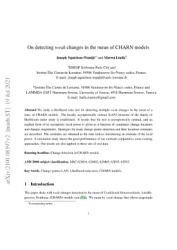 On detecting weak changes in the mean of CHARN models