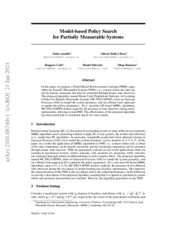 Model-based Policy Search for Partially Measurable Systems
