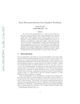 Item Recommendation from Implicit Feedback