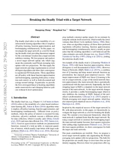 Breaking the Deadly Triad with a Target Network