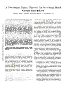 A Two-stream Neural Network for Pose-based Hand Gesture Recognition
