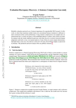 Evaluation Discrepancy Discovery: A Sentence Compression Case-study