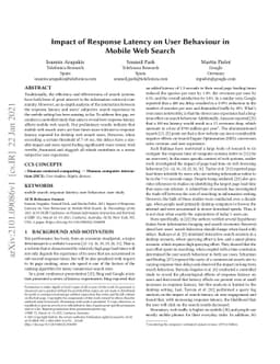 Impact of Response Latency on User Behaviour in Mobile Web Search
