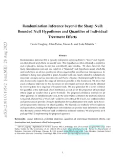 Randomization Inference beyond the Sharp Null: Bounded Null Hypotheses
  and Quantiles of Individual Treatment Effects