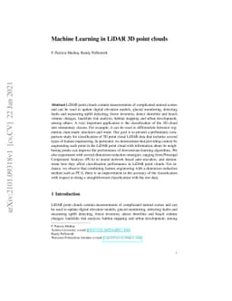 Machine Learning in LiDAR 3D point clouds