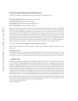 "I Choose Assistive Devices That Save My Face" A Study on Perceptions of
  Accessibility and Assistive Technology Use Conducted in China