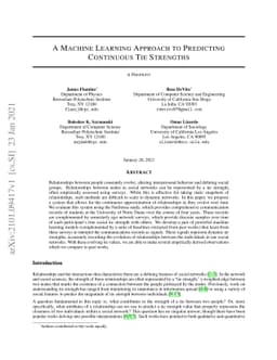 A Machine Learning Approach to Predicting Continuous Tie Strengths