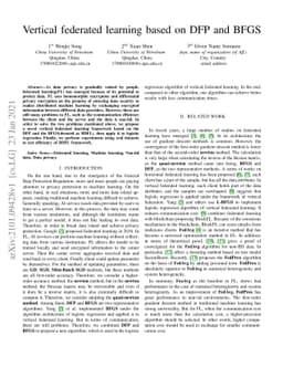 Vertical federated learning based on DFP and BFGS