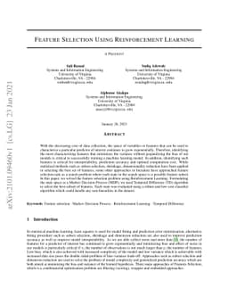Feature Selection Using Reinforcement Learning