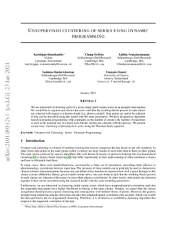 Unsupervised clustering of series using dynamic programming
