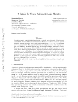 A Primer for Neural Arithmetic Logic Modules