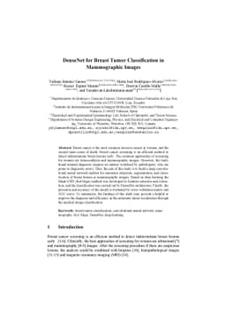 DenseNet for Breast Tumor Classification in Mammographic Images