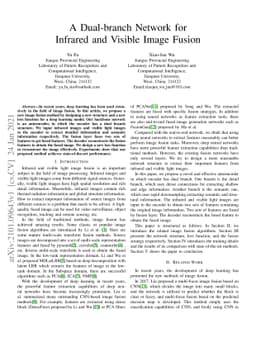 A Dual-branch Network for Infrared and Visible Image Fusion