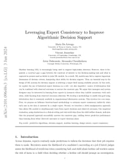 Leveraging Expert Consistency to Improve Algorithmic Decision Support