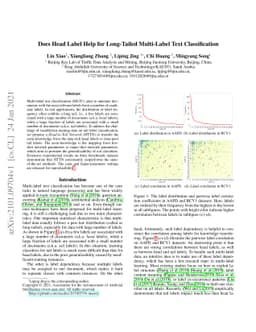 Does Head Label Help for Long-Tailed Multi-Label Text Classification