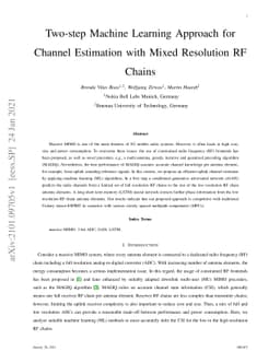 Two-step Machine Learning Approach for Channel Estimation with Mixed
  Resolution RF Chains