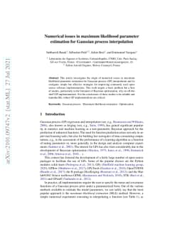 Numerical issues in maximum likelihood parameter estimation for Gaussian
  process interpolation