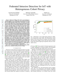 Federated Intrusion Detection for IoT with Heterogeneous Cohort Privacy
