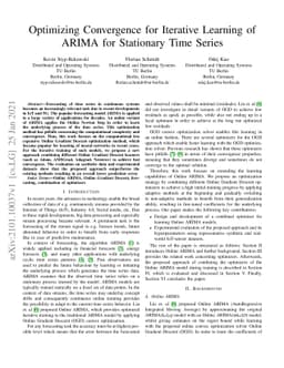 Optimizing Convergence for Iterative Learning of ARIMA for Stationary
  Time Series