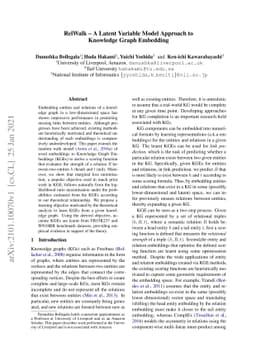RelWalk A Latent Variable Model Approach to Knowledge Graph Embedding
