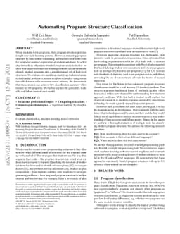 Automating Program Structure Classification