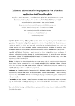 A scalable approach for developing clinical risk prediction applications
  in different hospitals