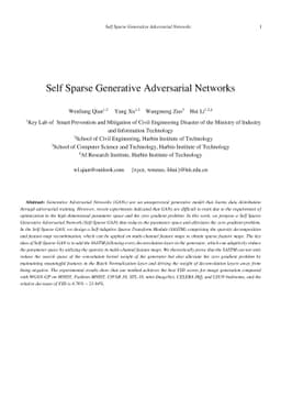 Self Sparse Generative Adversarial Networks