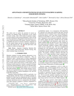 Advantages and Bottlenecks of Quantum Machine Learning for Remote
  Sensing
