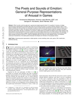 The Pixels and Sounds of Emotion: General-Purpose Representations of
  Arousal in Games