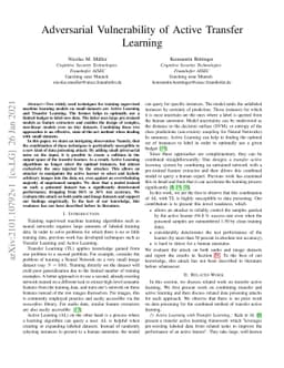 Adversarial Vulnerability of Active Transfer Learning