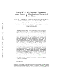 ImageCHD: A 3D Computed Tomography Image Dataset for Classification of
  Congenital Heart Disease