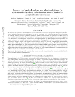 Recovery of underdrawings and ghost-paintings via style transfer by deep
  convolutional neural networks: A digital tool for art scholars