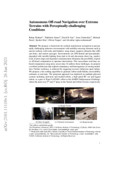 Autonomous Off-road Navigation over Extreme Terrains with
  Perceptually-challenging Conditions