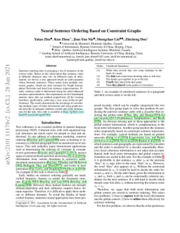 Neural Sentence Ordering Based on Constraint Graphs